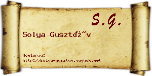 Solya Gusztáv névjegykártya